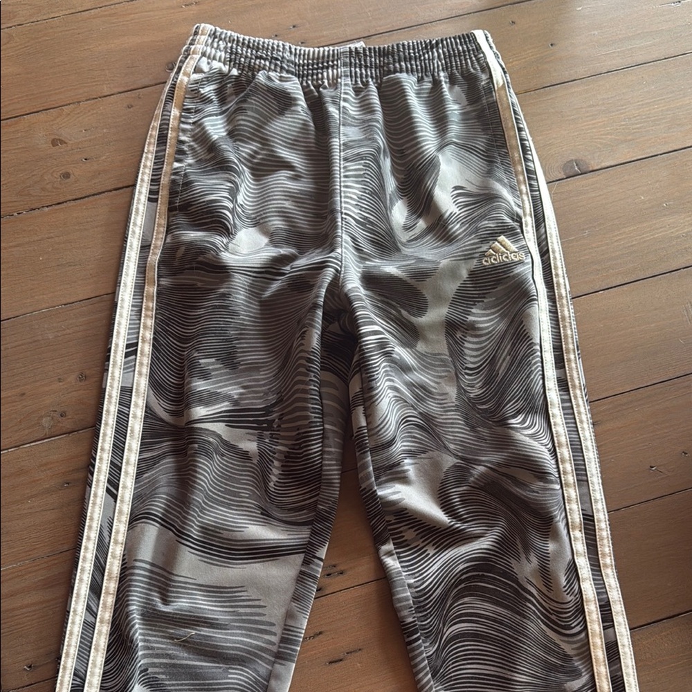 Adidas Black and White Wave Pattern Pants